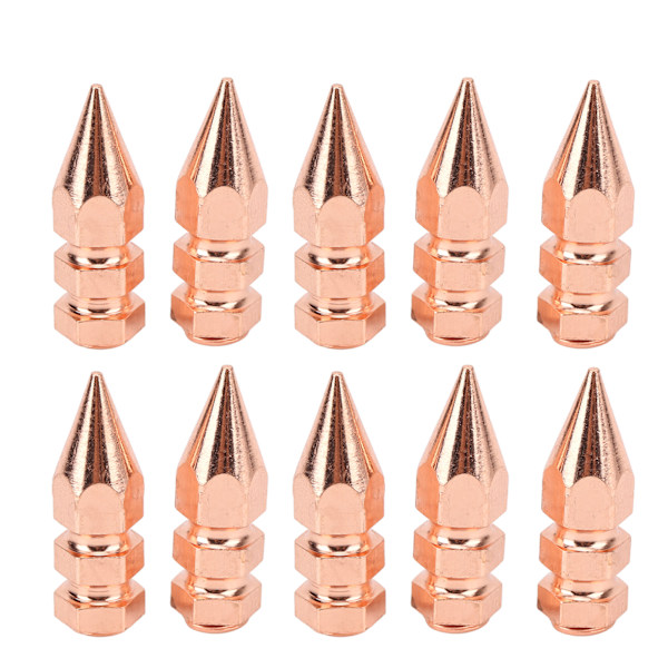 Klädspikar Roséguld Dubbellager Hexagon Mässingskon Spikes DIY Hantverk Punkstil Spike Nitar för skor Paket 9x30MM