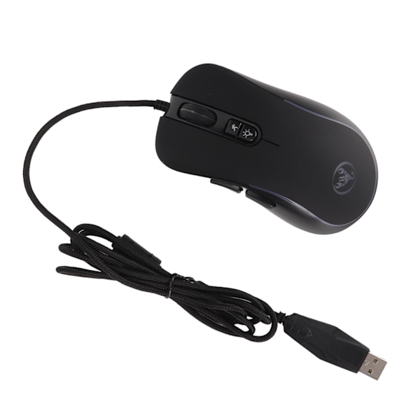 Mekanisk mus 4800DPI Programmerbar høy presisjon Ergonomi ABS Gaming mus med 6 RGB farger for Linux for Windows