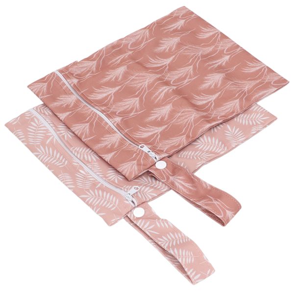 2 stk Baby Tøybleie Våt Tørr Vesker Vanntett Gjenbrukbar Glidelås Babyartikler Yoga Gym Bag 026