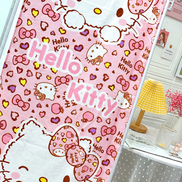 Barn Cartoon Badhandduk Söta Cartoon Karaktär Tryck Mjuk Färgfast Bomull Strandhandduk för Småbarn Rosa Leopard Tryck Katt 47.2 X 23.6in