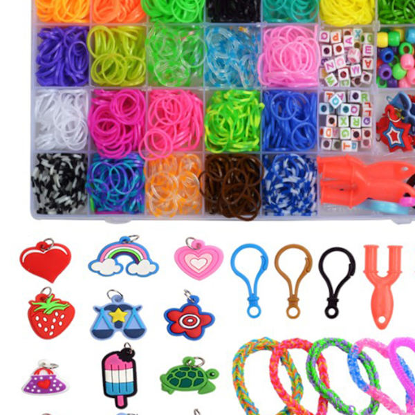 32 rutnät gummiband påfyllningskit DIY armband gör ljusa färger påfyllningskit armband