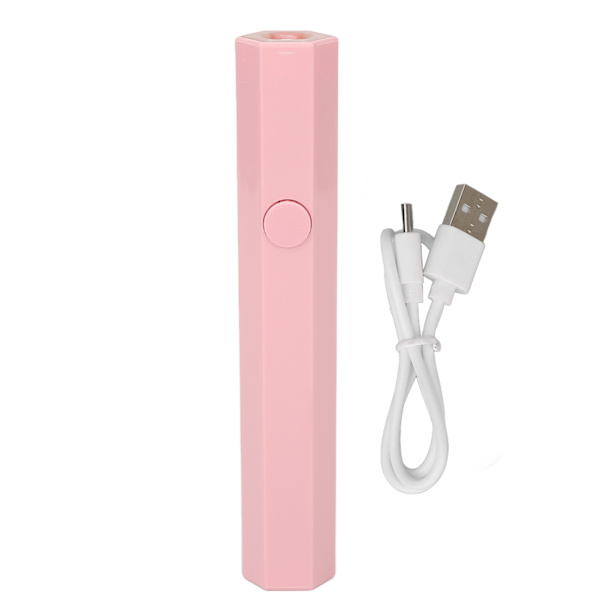 Bärbar Mini UV LED Nagellamp Hemma Salong Laddningsbar Handhållen Pennaformad Nageltork 3W Härdningslampa Rosa