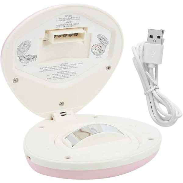 Skalformet USB genopladelig LED-projektor natlampe - Pink dekorativt lys til familiestue, soveværelse, kontor, bar, spisestue