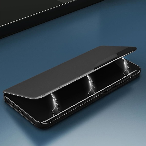 Kompatibelt Honor Magic 5 Lite 5g /x9a 5g PU Läder Skal Sidovy Fönster Ställ Fodral Telefonskydd - D Lila