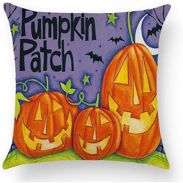 4 kpl Puuvillapellava Tyynynpäällinen Autosohvan Tyynynpäälliset Koristeellinen Set Tyynyliina Makuuhuoneeseen, 45x45 cm (Halloween)