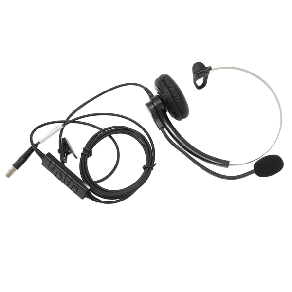 Single Ear Wired Headset Brusreducerande HD Calling Telefon Headset för Call Center Office Business Online Course USB Interface