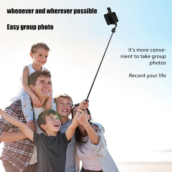 6 i 1 trådløs Bluetooth Selfie Stick med Fill Light Trådløs Bluetooth Foldbar Mini Tripod 360° roterende telefonholder