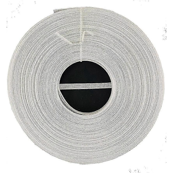 8mm Polyester Boning Tape - Sort og Hvid - 40 Meter Rulle Hvid