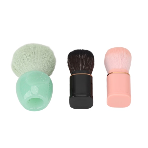 3st lös pulverrougeborste Bärbar mjukt hår indragbar set Kosmetiskt verktyg för kvinnor