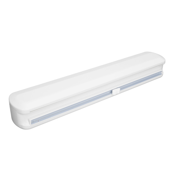 Dispenser for plastfolie med glidekutter, jevn kutting, justerbar, gjenbrukbar dispenser for klamrende film for tinnfolie S 37x6,5cm