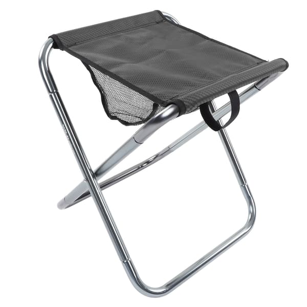Udendørs bærbar foldestol aluminiumslegering tog maleri camping foldestol plus størrelse sølvgrå