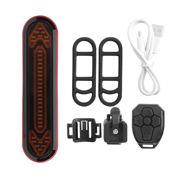 BK600 maastopyörä USB -lataus LED Langaton kaukosäädin Turvavaroitus Käännä takavalo Polkupyörän PyöräilyvarusteetPunainen puoli