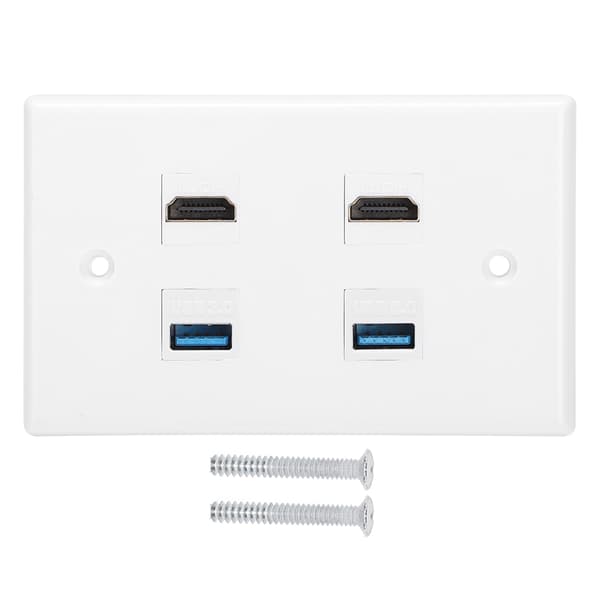 2 HDMI hona till hona spänne 2USB spänne väggplatta panel för hem hotell