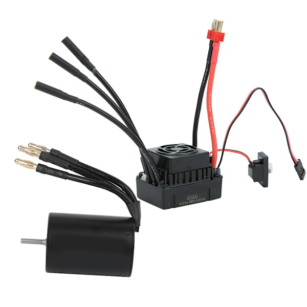 Surpass 3650 Vattentät 4-polig Borstlös Motor 60A ESC RC Biltillbehör (Svart)(2300Kv60A ESC )