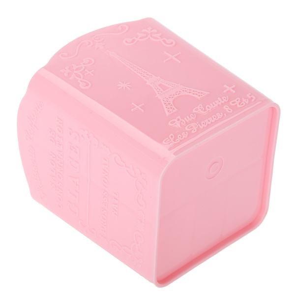 Opbevaringsboks Brevpapir Kosmetik- og manicureværktøj Container med Eiffeltårnsmønster Pink