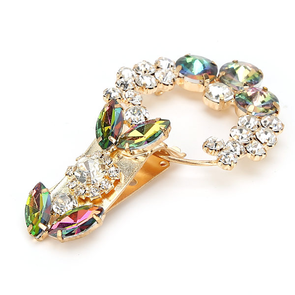 Rhinestone Crystal Buckle Flower Round DIY Kläder Sy Dekoration Tillbehör Flame Färgglada Rund