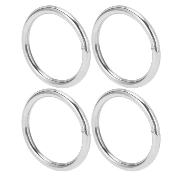 10 stk. svejsede runde ringe i rustfrit stål, multifunktionelle til campingbælte, rigging 4x40mm