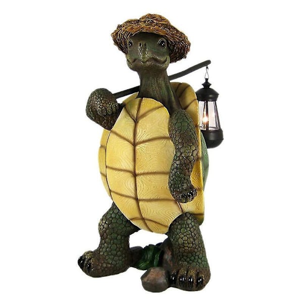 Skildpaddeformet havestatue med lampe til 7,54,512,5 cm