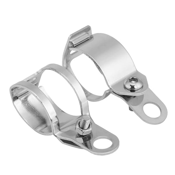 2st Motorcykel Blinkersfäste Passar 30-45mm Framgaffel Scooter (Silver)