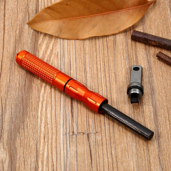 utomhus Survival Camp EDC Legering Vattentät Magnesium flintsten CNC växelficka (orange)