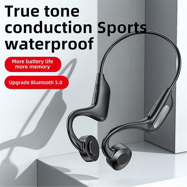 Mustat vedenpitävät Bone Conduction -langattomat bluetooth