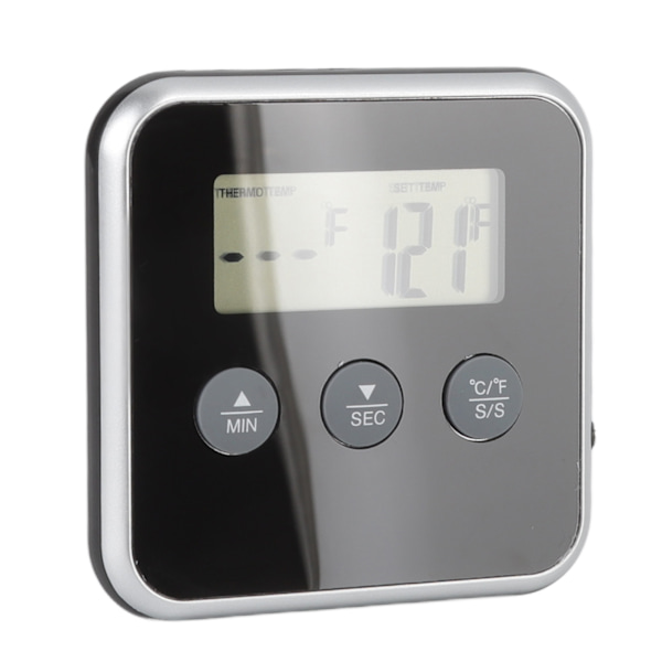 Matgrilltermometer LCD-skjerm Lang sonde 2 enheter Digitalt kjøtttermometer Timer for Kichen Industrial Grill