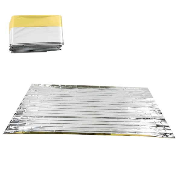 3PCS Nödfiltar Guld Silver 2 Färg Reflekterande Termisk Filt Vattentät Nöd Sovsäckar 130x210cm
