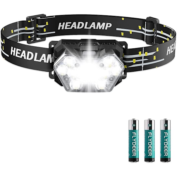 12000 Lumen Vanntett Oppladbar Hodelykt med 9 LED-lys