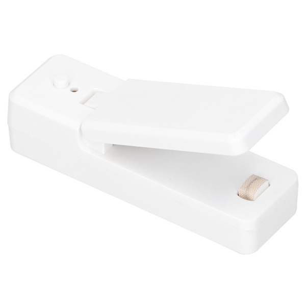 Mini-sulkemiskone, kannettava USB-lataus, elintarvikkeet, pähkinät, välipalapussit, lämmönsulkija, valkoinen