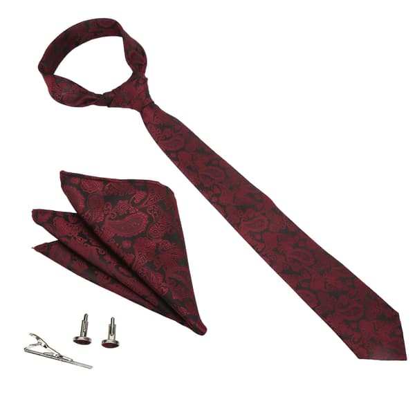 6 st herrslipsar set klassisk mångsidig affärsklädsel bröllop herrslips ficknäsduk manschettknappar slipsnål presentförpackning set