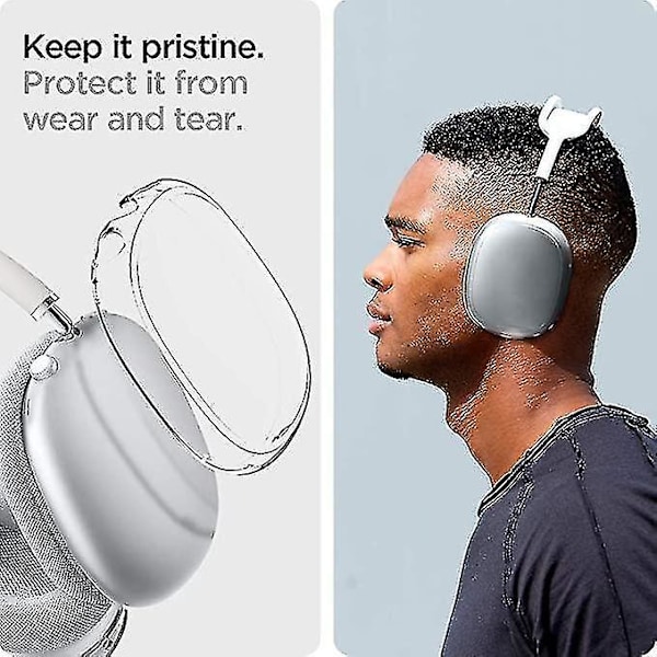 AirPods Max -kotelo, läpinäkyvä pehmeä TPU-suojakuori, läpinäkyvä suojakalvo