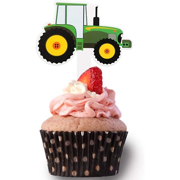 70 kpl Ajoneuvo Kakku Koristeet Vihreä Traktori Kakku Koristeet Paperi Cupcake Valinnat Koristelu Lasten Syntymäpäiväjuhlat