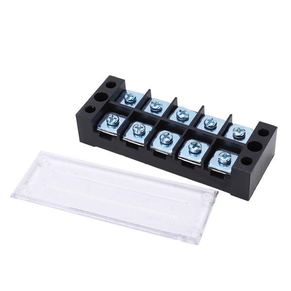 2 stk Terminal Strip 45A 600V TB Fast Type PC Messing Dual Row Screw Terminal Block til distributionssystemer 5 Bits（4505）