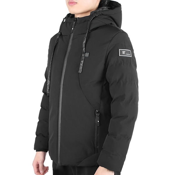 Uppvärmd jacka USB elektrisk mjuk vattentät värmejacka varma kläder kappa för vinter XL