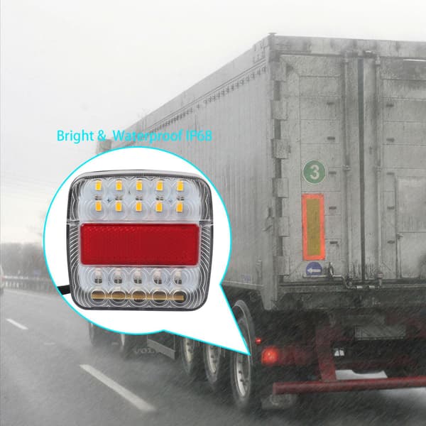 12V LED baklys Stopp Brems Blinklys Lavt strømforbruk Vanntett lastebil baklampe