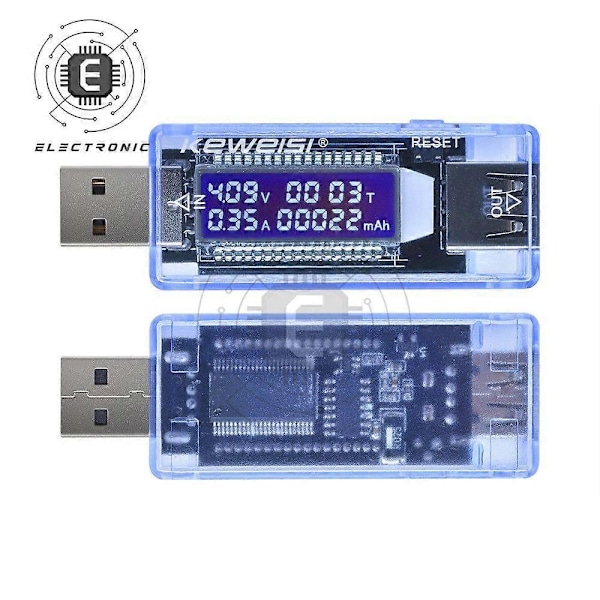 USB Lääketieteellinen virta- ja jännitetunnistin digitaalisella LCD-näytöllä, laturin testaaja, jännite- ja ampeerimittari akuille
