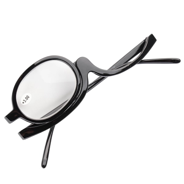 Forstørrelsesglas Makeup-briller Moderigtigt fleksibelt flip-down-objektiv Kosmetiske læsebriller med etui +3,00