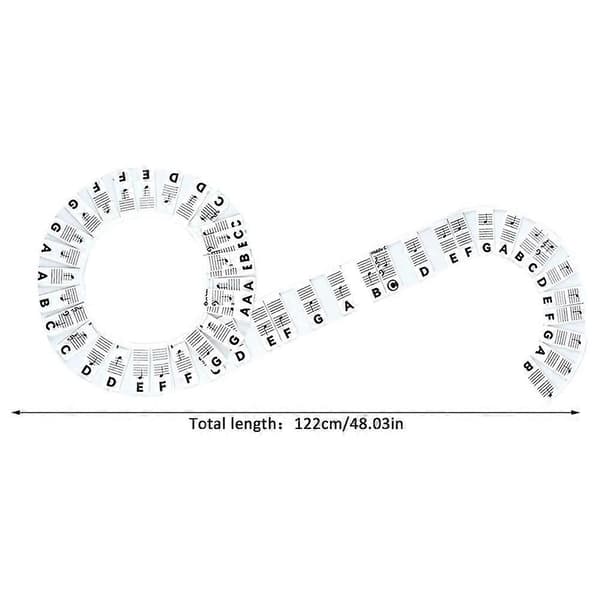Silicone 88 Keys Piano Note Stickers - Removable & Reusable Black and White