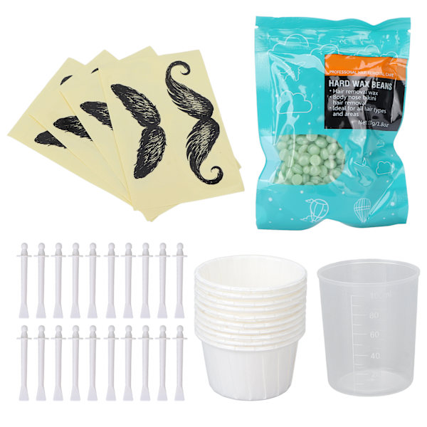 Näsvaxkit Professionell mustaschschabloner Vaxapplikator Mätkopp Set