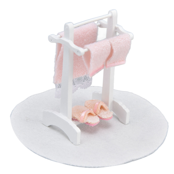 1:12 Nuken talo pyyheripustin lattiamatto DIY Miniatyyrinuken talo Huonekalut Koriste Nuken taloon