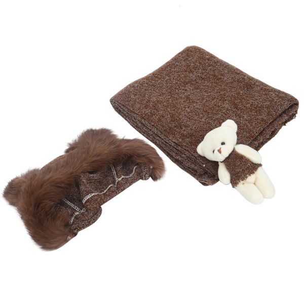 Vastasyntyneen vauvan valokuvausrekvisiitat Vauvan kuvausasu Hat Blanket Toy -setti vauvalle (Coffee Hat Blanket Toy)