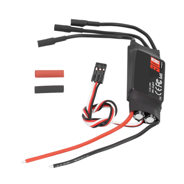 30A RC Drone Børsteløs ESC Hastighedsregulator med 3,5 mm Bananstik Svejset 5V 2A BEC Output til RC Flyvemaskiner