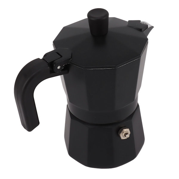 Moka Pot Komfur Kaffemaskine Laver Ægte Italiensk Kaffe Ottekantet Aluminium Til Hjemmebrug Sort