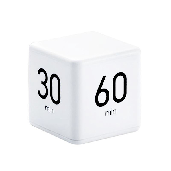 Gravitasjonssensor Barn Timer, Treningstimer med Nedtellingsinnstillinger (15-20-30-60 Minutter, Hvit)