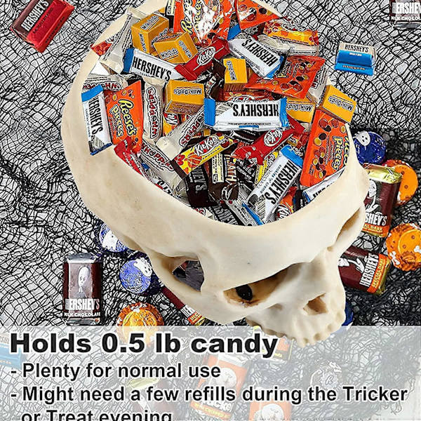 Halloween Godisskål, Halloween Dödskalle Dekorativ Skräck Resin Huvudmodell för Halloweenfest, Hemdekorationer