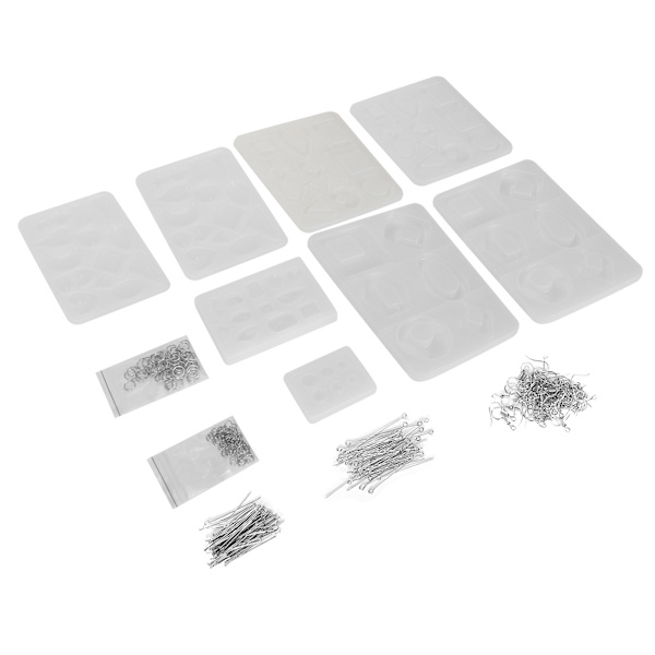 Molds Verktyg Öppna ögonstift Ringar Set för smyckeshänge DIY Craft Making
