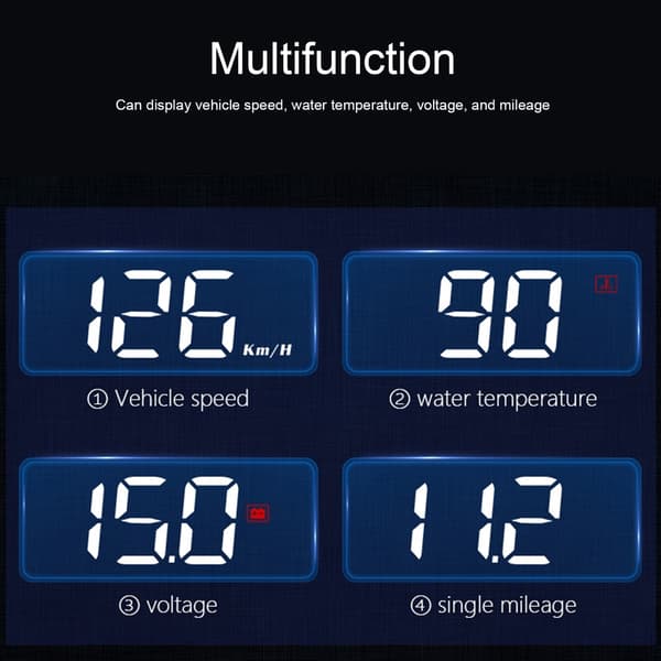 OBD2 HUD Head Up Display Vinduesprojektor Multifunktionsmåler Alarm Træthedskørselspåmindelse