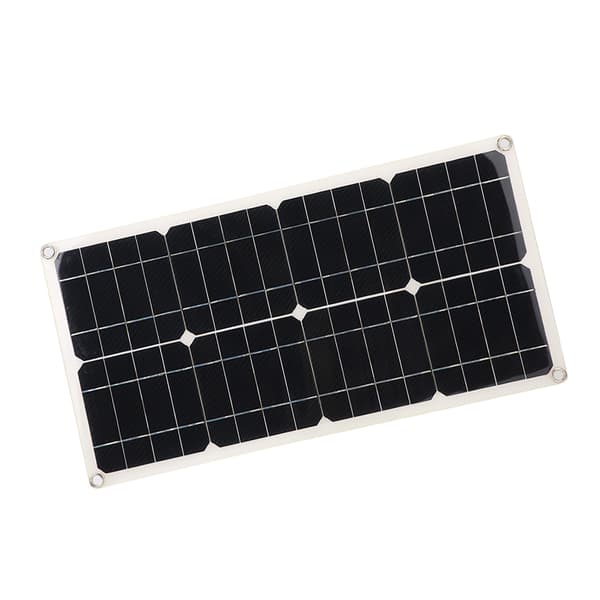 25W Dobbel 5V USB Fleksibelt Enkeltkrystall Solcellepanelsett Bilbatteriladerkontroller