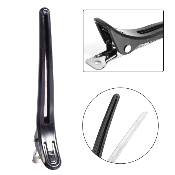 Salong hårsektioneringsklämmor - set med 12, aluminiumlegering, frisörklämmor, hårnålsstylingverktyg