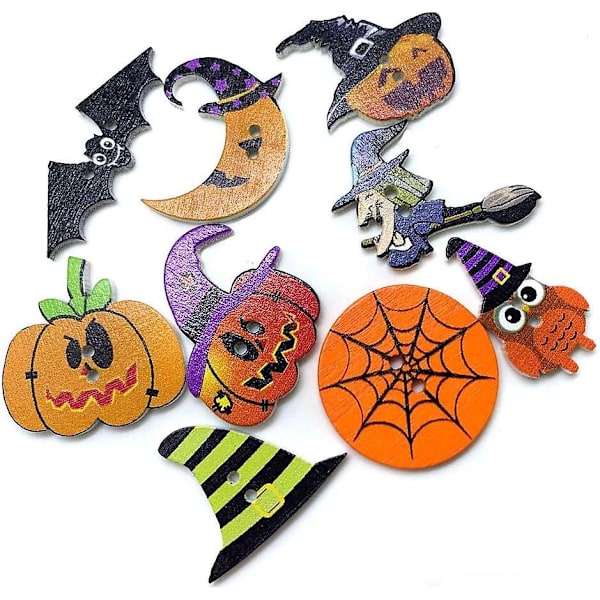 Halloween-knapper i tre - Nyhetssamling for DIY-håndverk, scrapbooking, sy, kortlaging og mer